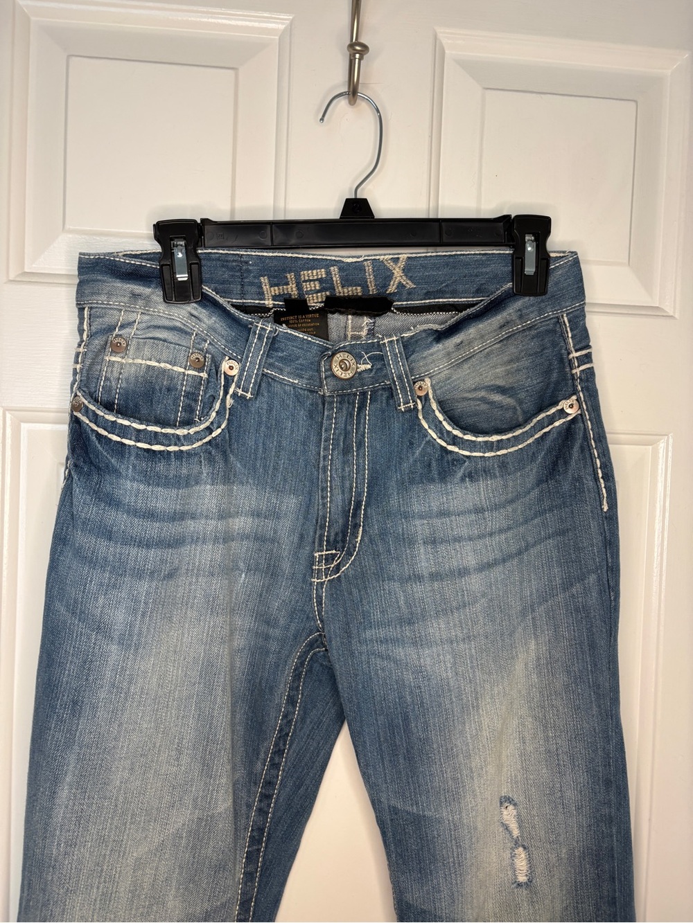 Vintage Y2K Helix Men’s Light Blue Relaxed Straight Jeans - Picture 2 of 8